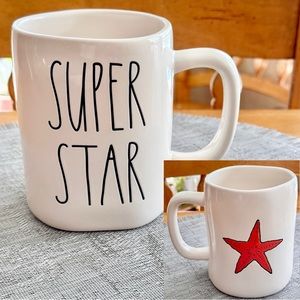 Rae Dunn SUPER STAR Double Sided Ceramic Coffee Mug BRAND NEW!!
